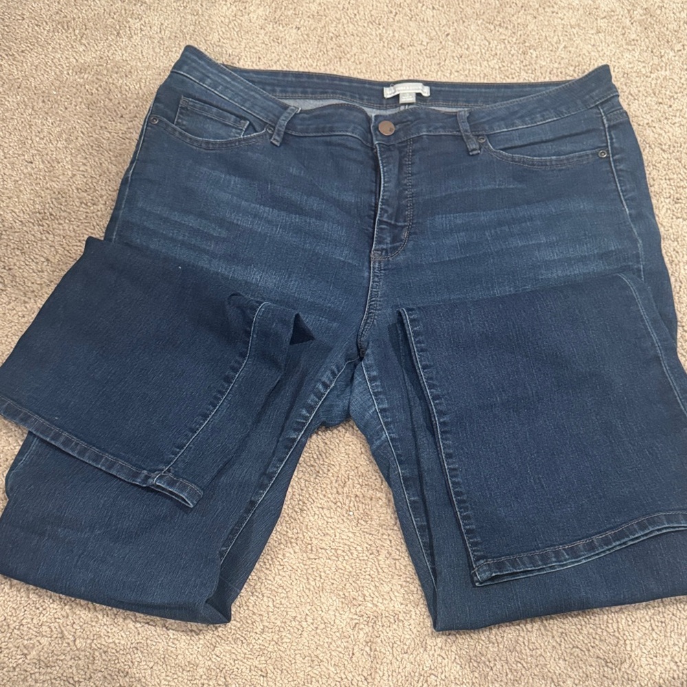 New York & Company Women's Boot Cut Jeans - Dark Blue